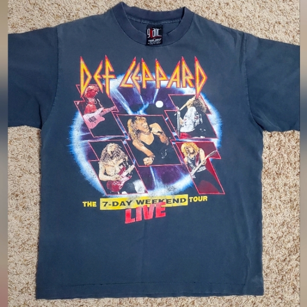 Authentic Def Leppard Concert Tee 1992/1993 7 Day Weekend Live Tour Sz L